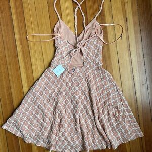 Peach Crochet Mini Dress - Urban Outfitters x Kimchi Blue